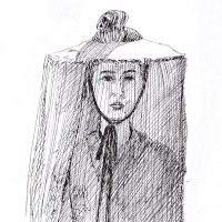 woman in veiled hat